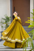 Women's Faux Georgette Hand Gotta Work Anarkali Palazzo Set with Dupatta