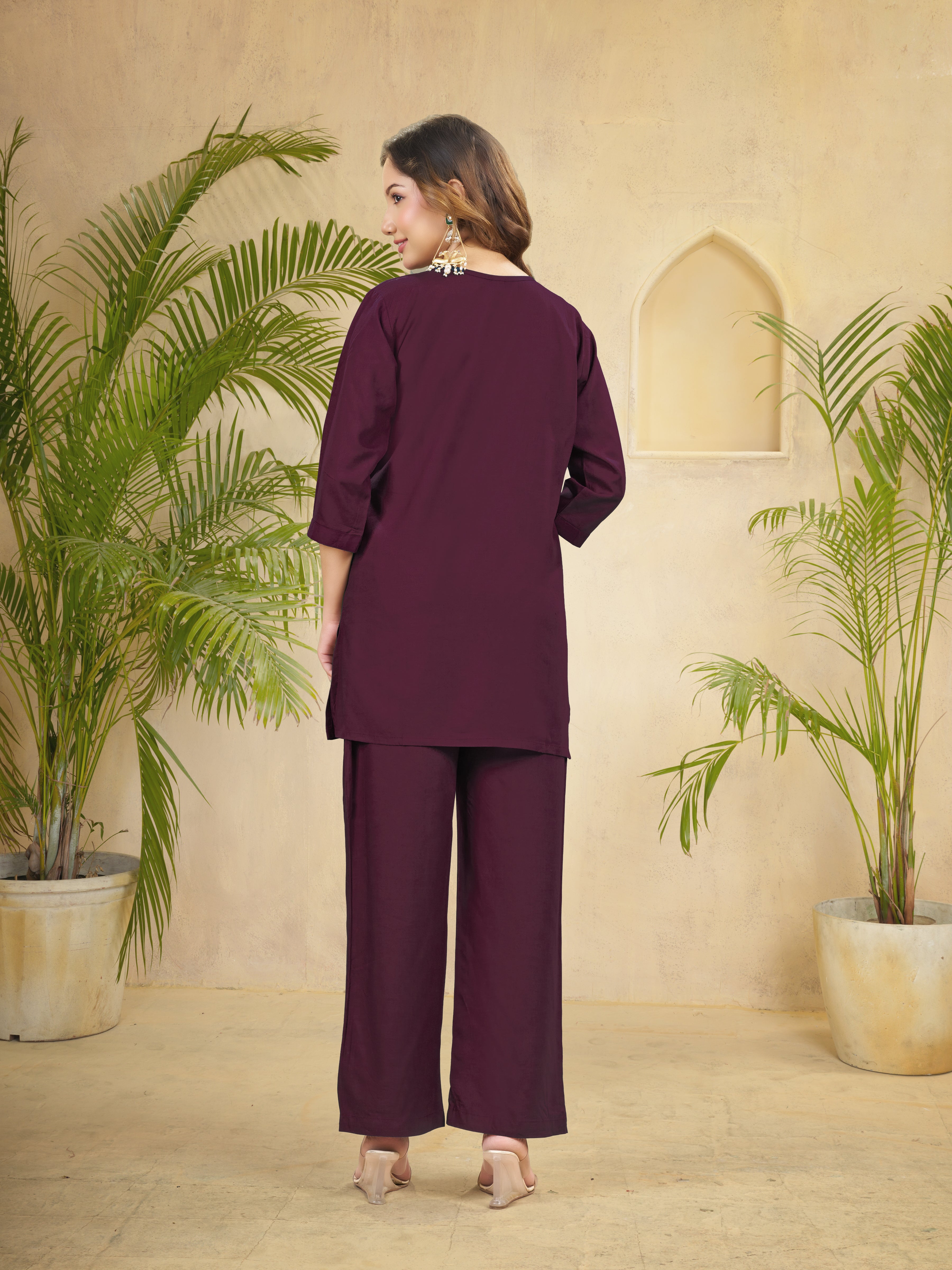 Premium Heavy Viscose Rayon Embroidered Co-Ord Set with Straight-Cut Pant