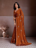 Women's Crush Silk Party Wear Saree with Beads Embroidery and Blouse