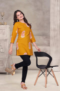 Viscose Blend Short Kurti with V Neck