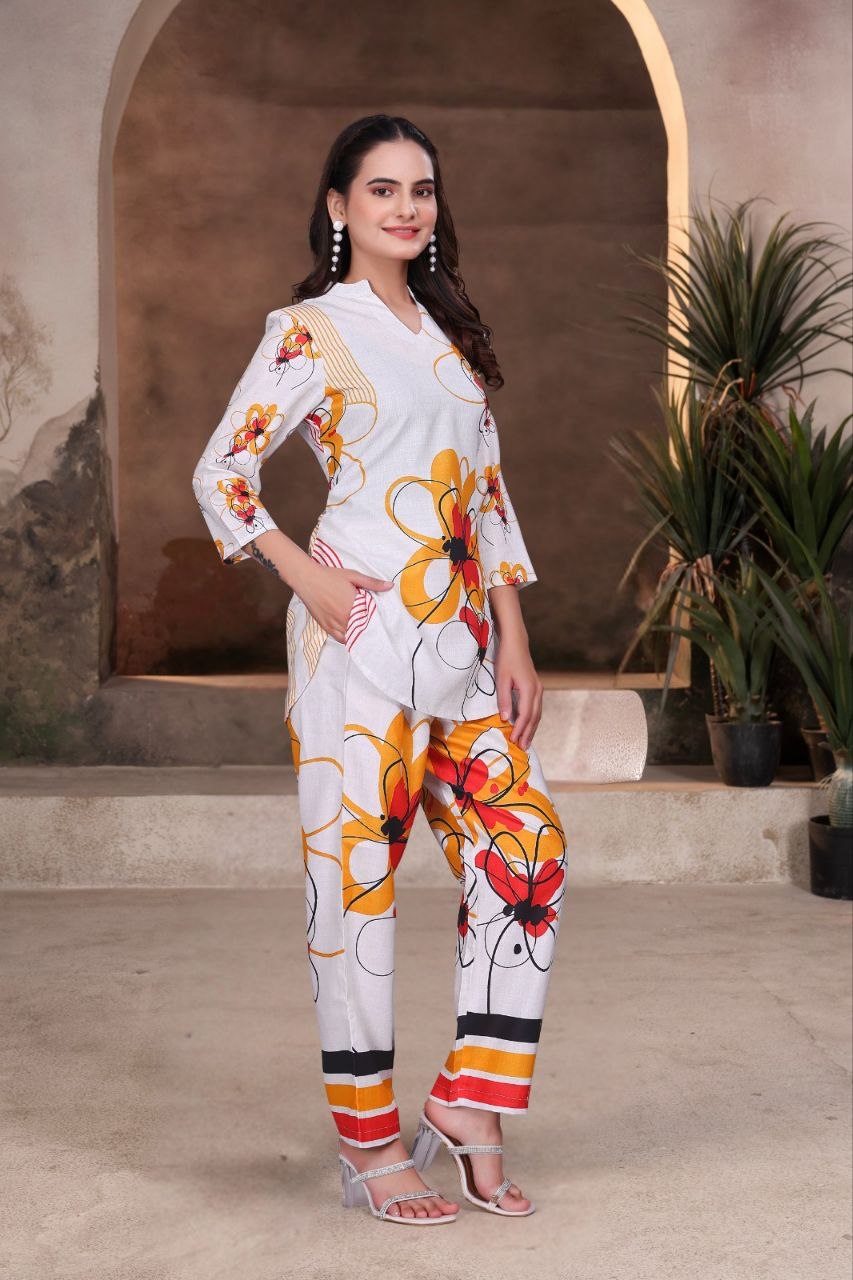 Digital Printed Magic Slub Co-Ord Set for Women