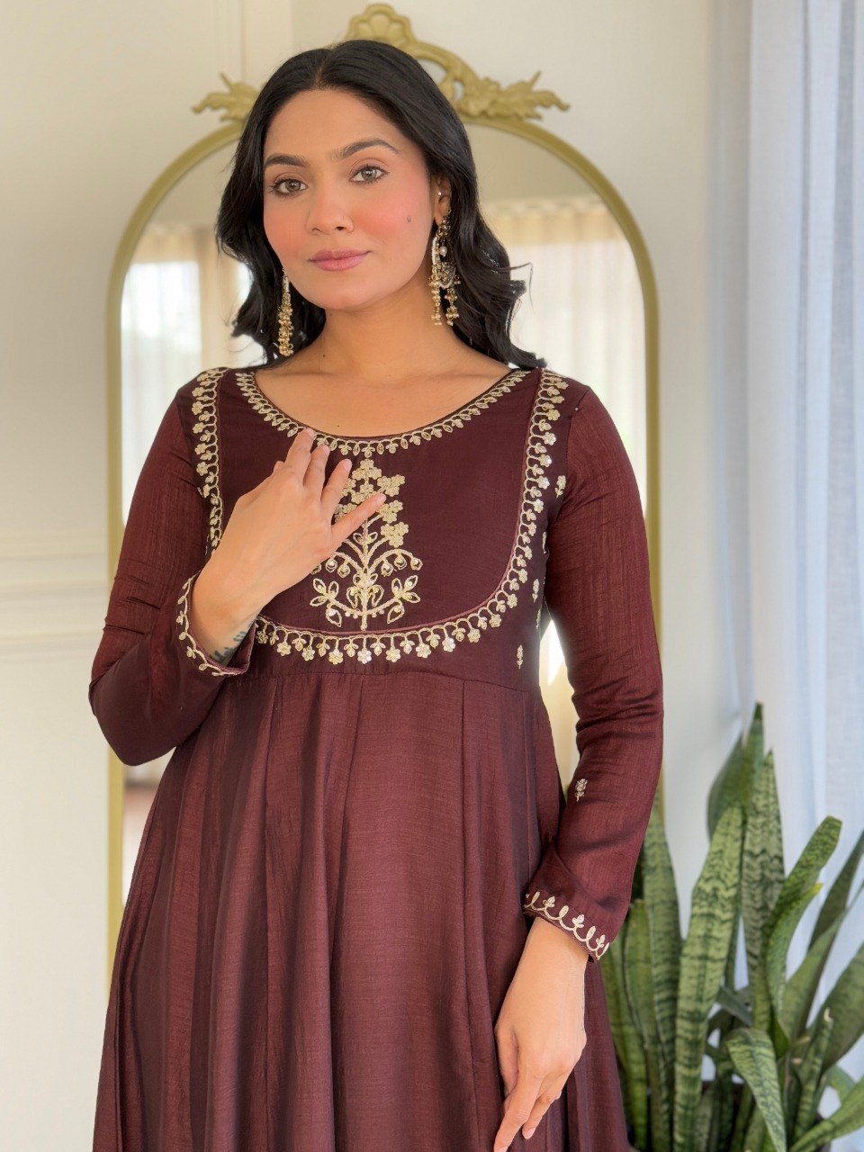 Women's Vichitra Silk Embroidered Kurta Pant Set with Dupatta – Party Wear Fully Stitched Ethnic Suit