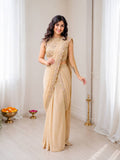 Women's Embroidered Star Georgette Lehenga with Attached Pallu and Stitched Blouse