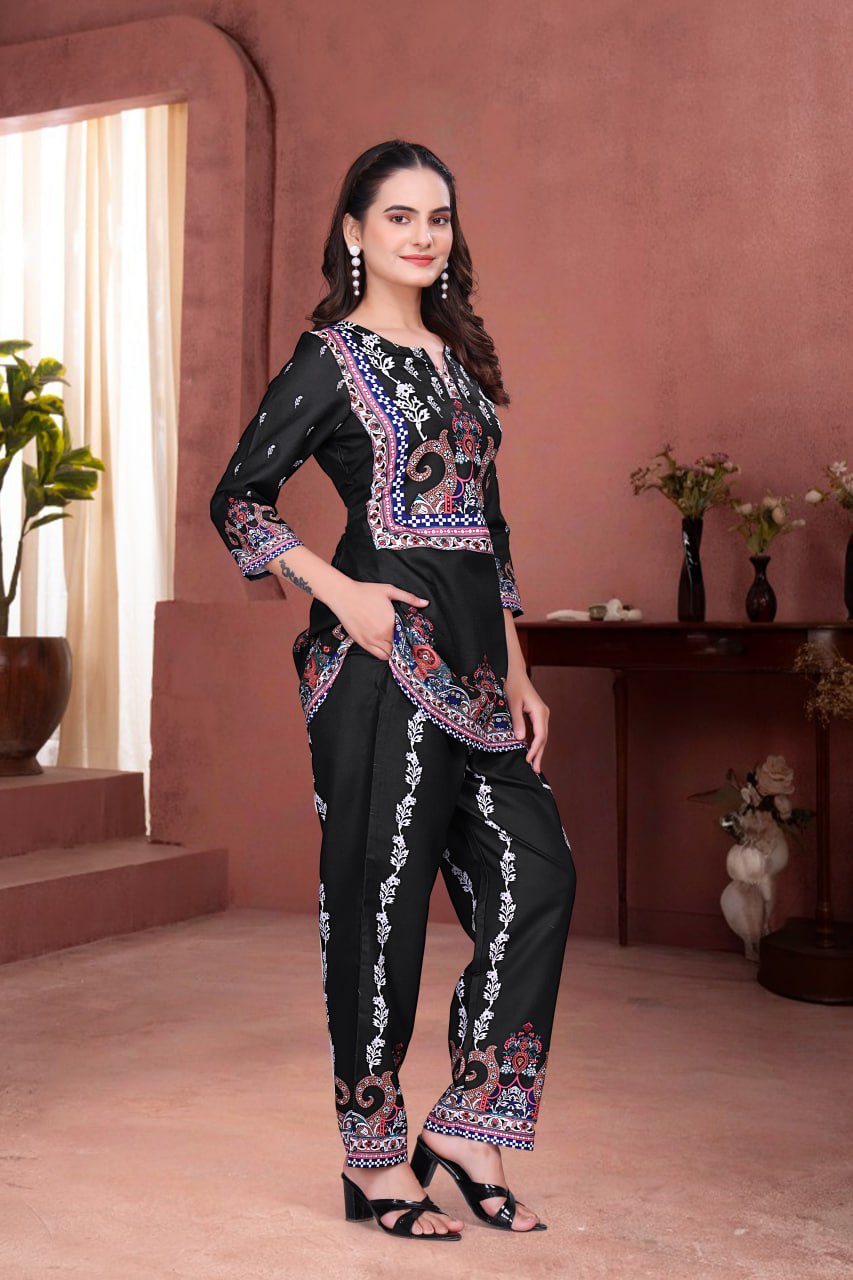 Digital Printed Magic Slub Co-Ord Set for Women