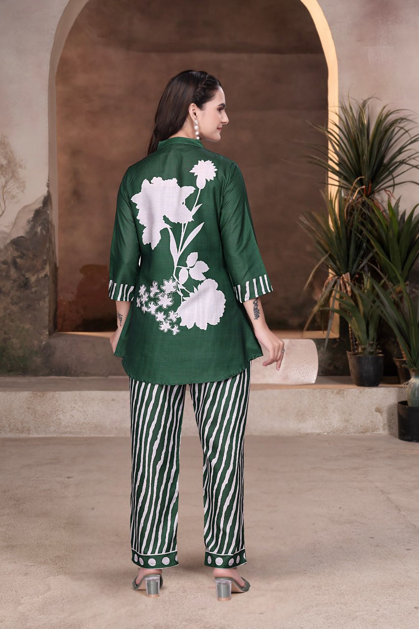 Digital Printed Magic Slub Co-Ord Set for Women