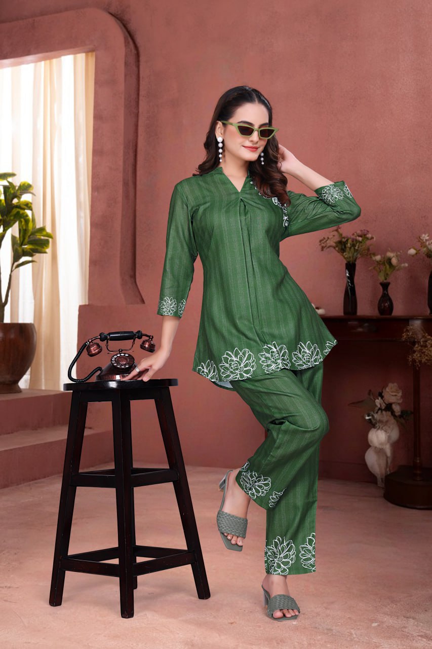 Digital Printed Magic Slub Co-Ord Set for Women