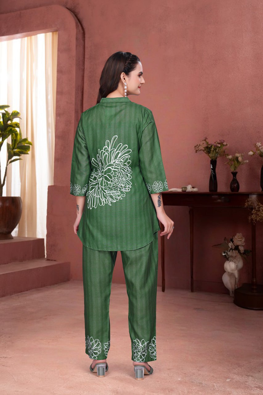 Digital Printed Magic Slub Co-Ord Set for Women