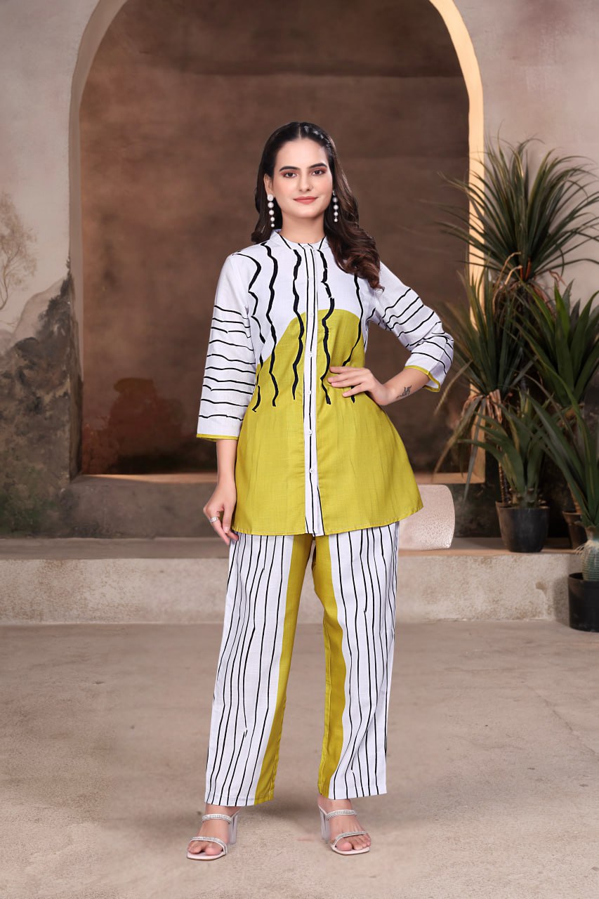 Digital Printed Magic Slub Co-Ord Set for Women
