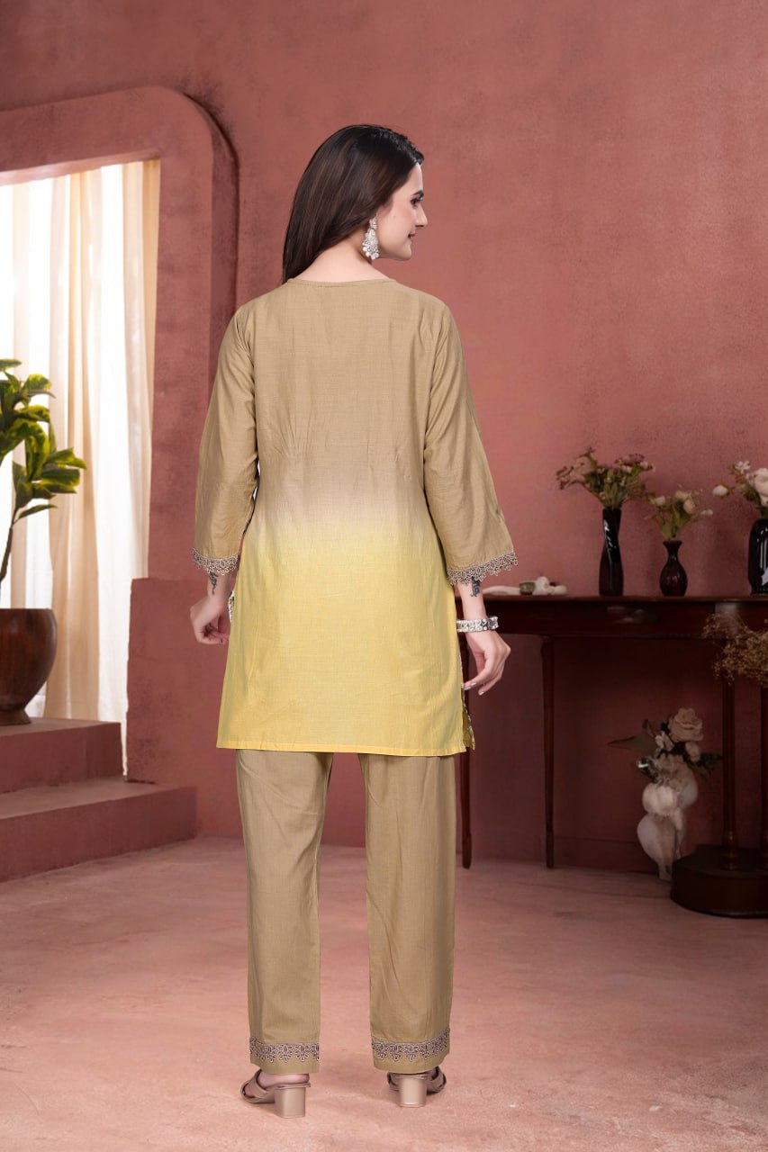 Pure Schiffli Cotton Co-Ord Set for Women