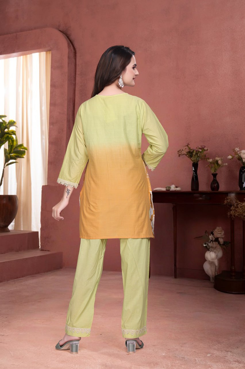 Pure Schiffli Cotton Co-Ord Set for Women