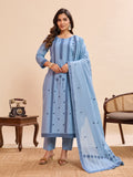 Pure Cotton Straight Kurta Pant Dupatta Set