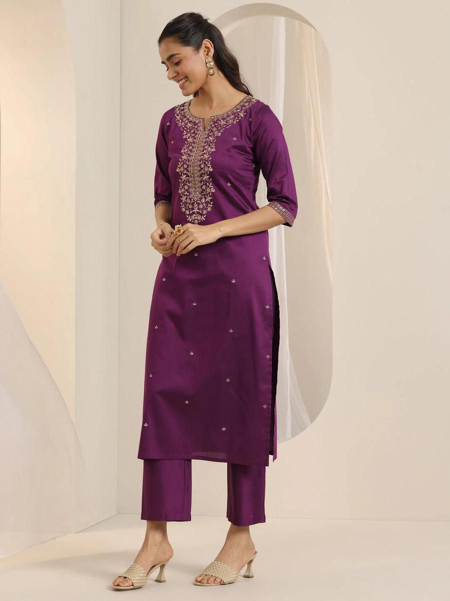 Premium Roman Silk Embroidered Kurta Pant Set with Chanderi Silk Dupatta