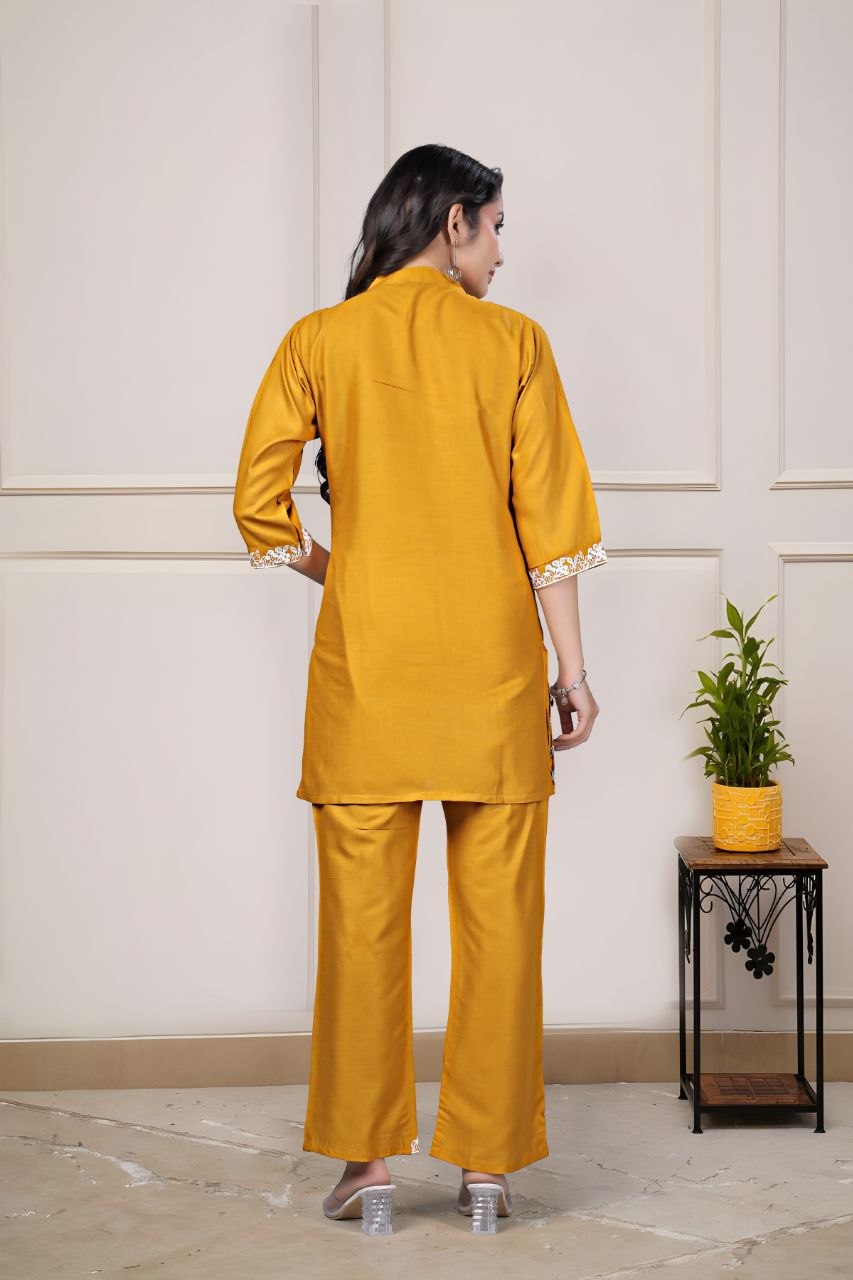 Women's Embroidered Rayon Summer Co-Ord Set