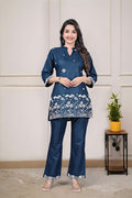 Women's Embroidered Rayon Summer Co-Ord Set