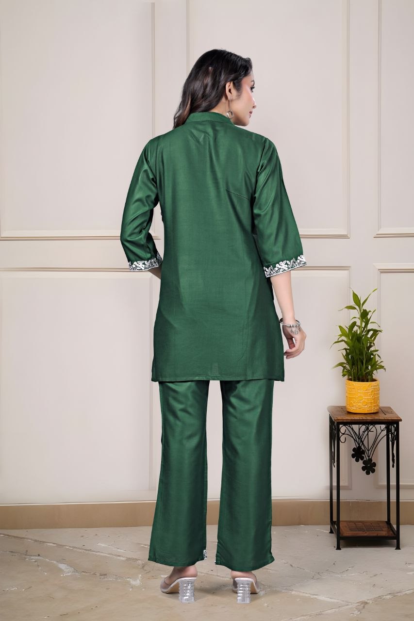 Women's Embroidered Rayon Summer Co-Ord Set