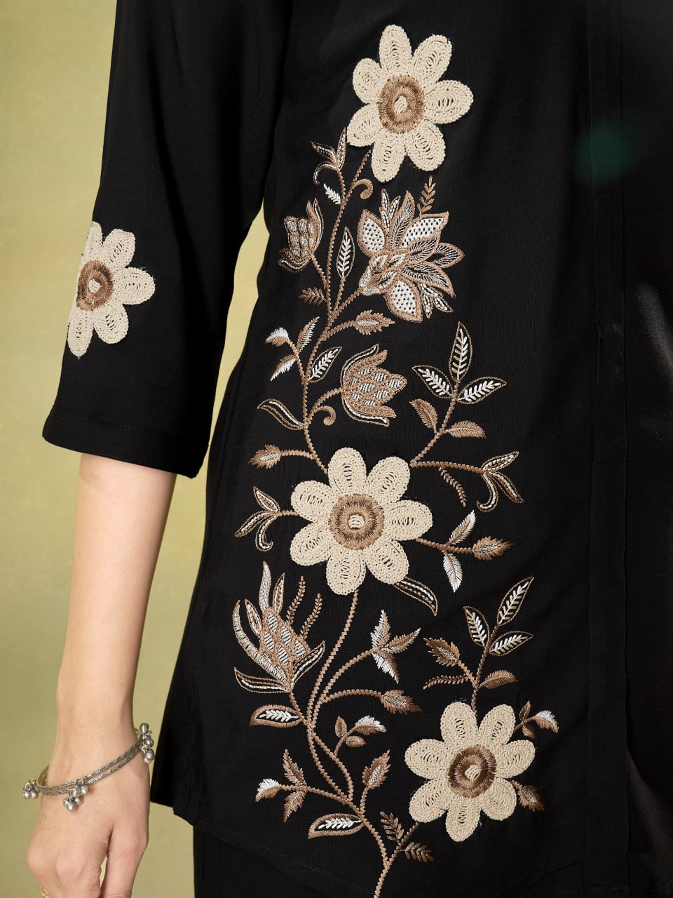 Premium Heavy Rayon Embroidered Co-Ord Set with Straight-Cut Pant