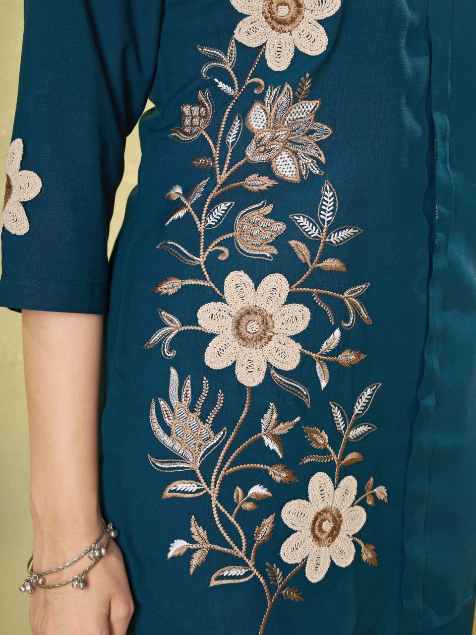 Premium Heavy Rayon Embroidered Co-Ord Set with Straight-Cut Pant