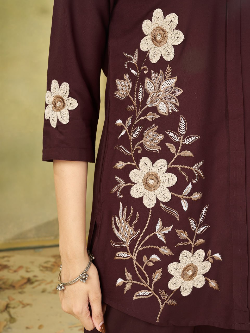 Premium Heavy Rayon Embroidered Co-Ord Set with Straight-Cut Pant