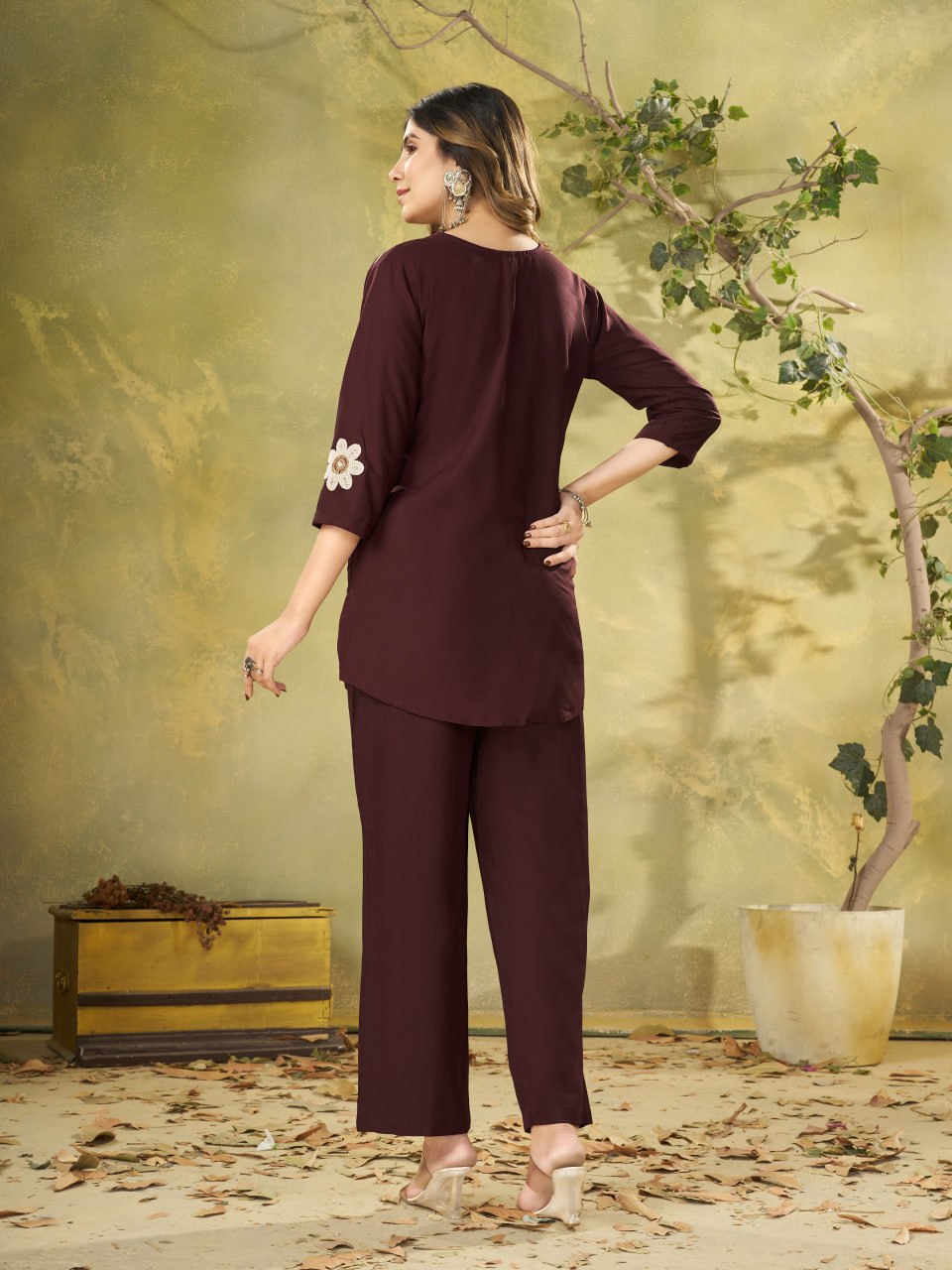 Premium Heavy Rayon Embroidered Co-Ord Set with Straight-Cut Pant