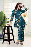 Printed Magic Slub Co-Ord Set with Collar Neck
