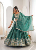 Women's Shimmer Silk Embroidered Lehenga Choli Set with Dupatta