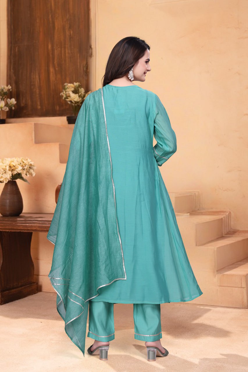 Pure Mulchanderi Salwar Suit Set with Dupatta