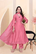 Pure Mulchanderi Salwar Suit Set with Dupatta