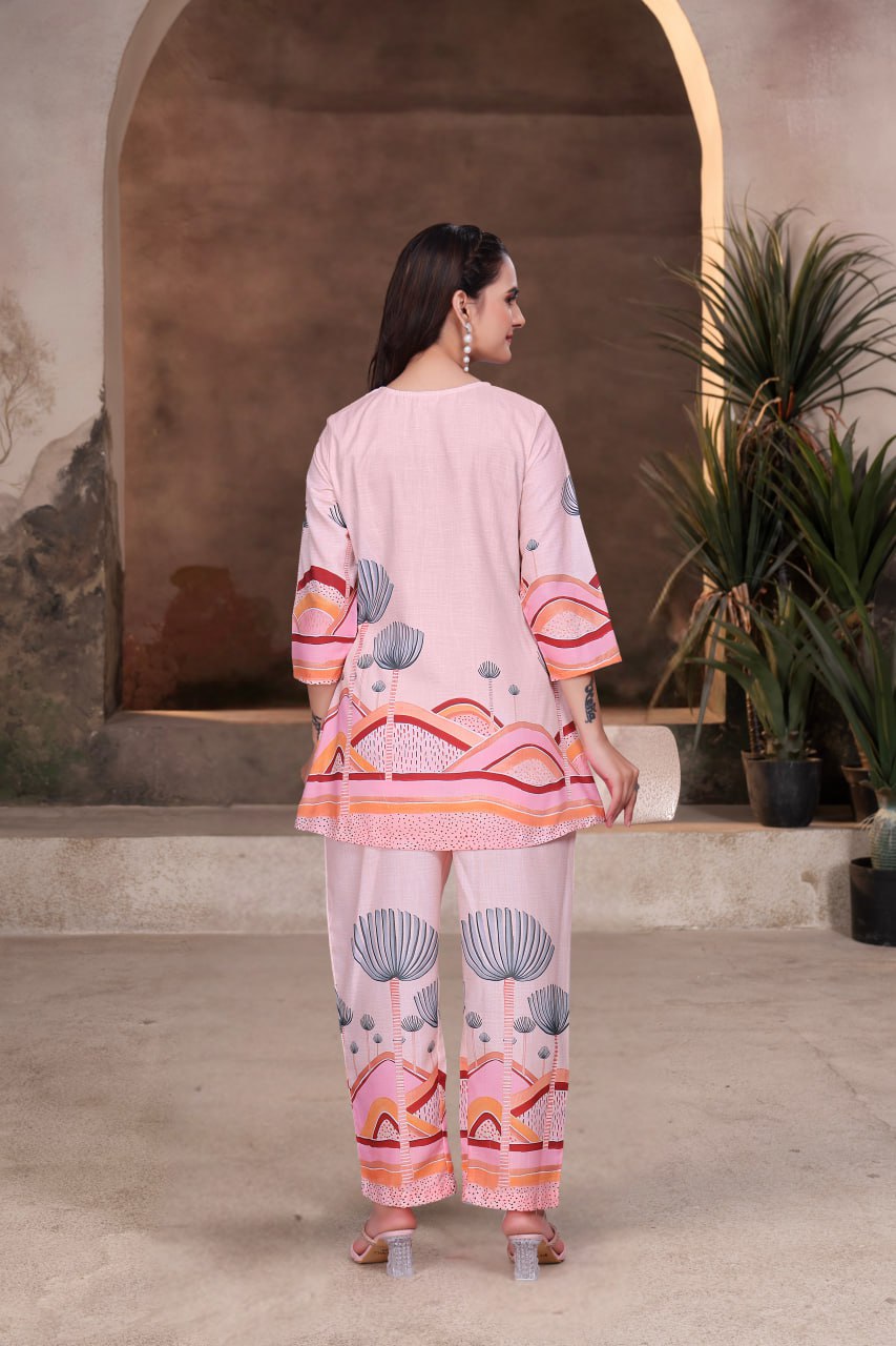 Digital Printed Magic Slub Co-Ord Set for Women