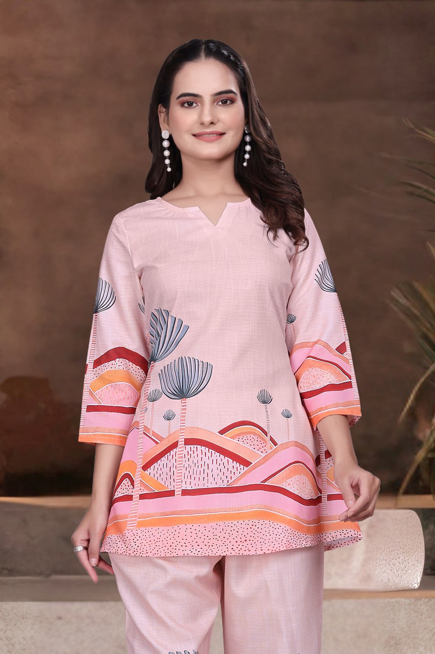 Digital Printed Magic Slub Co-Ord Set for Women