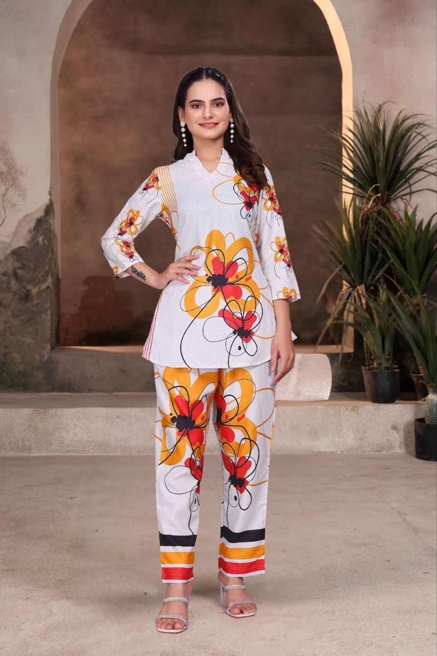 Digital Printed Magic Slub Co-Ord Set for Women