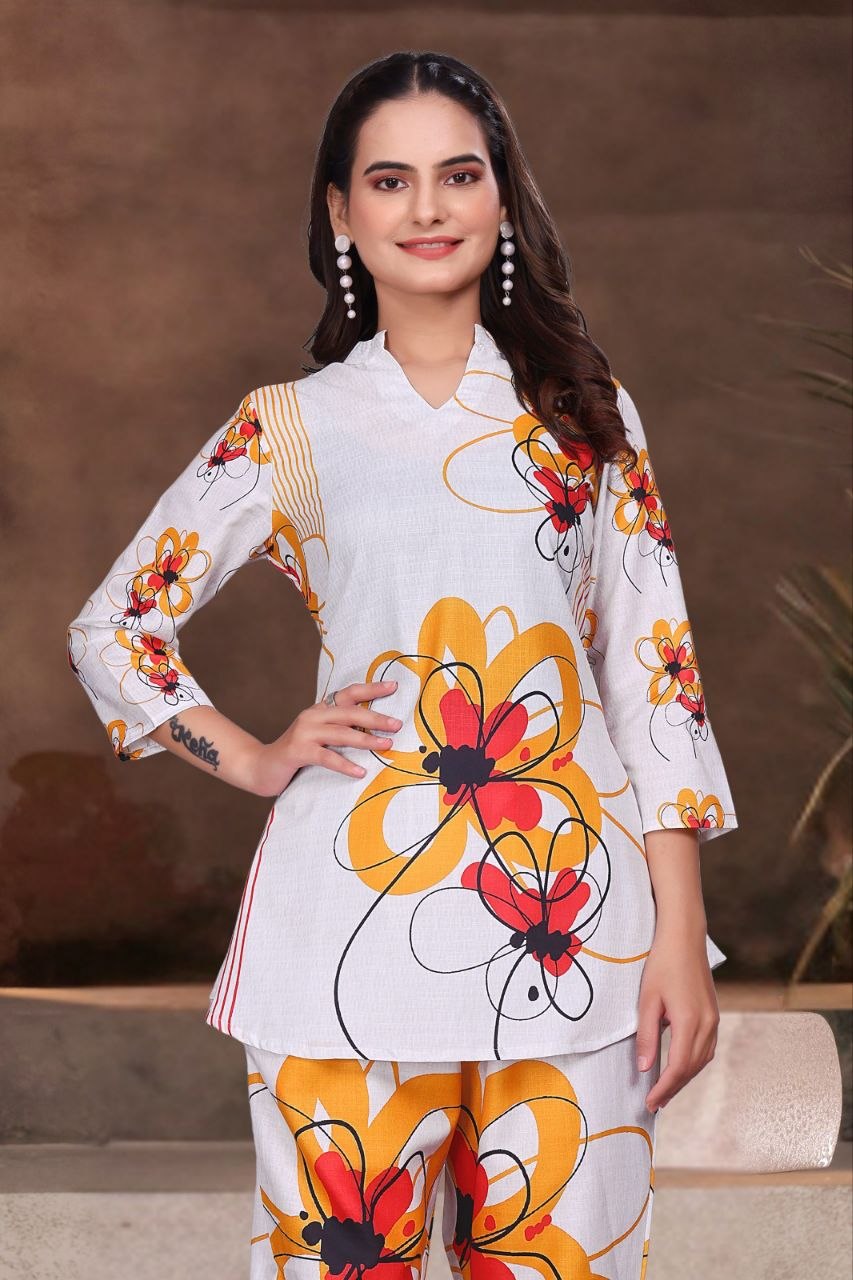 Digital Printed Magic Slub Co-Ord Set for Women