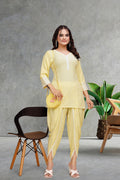 Schiffli Viscose Rayon Co-Ord Set with V Neck