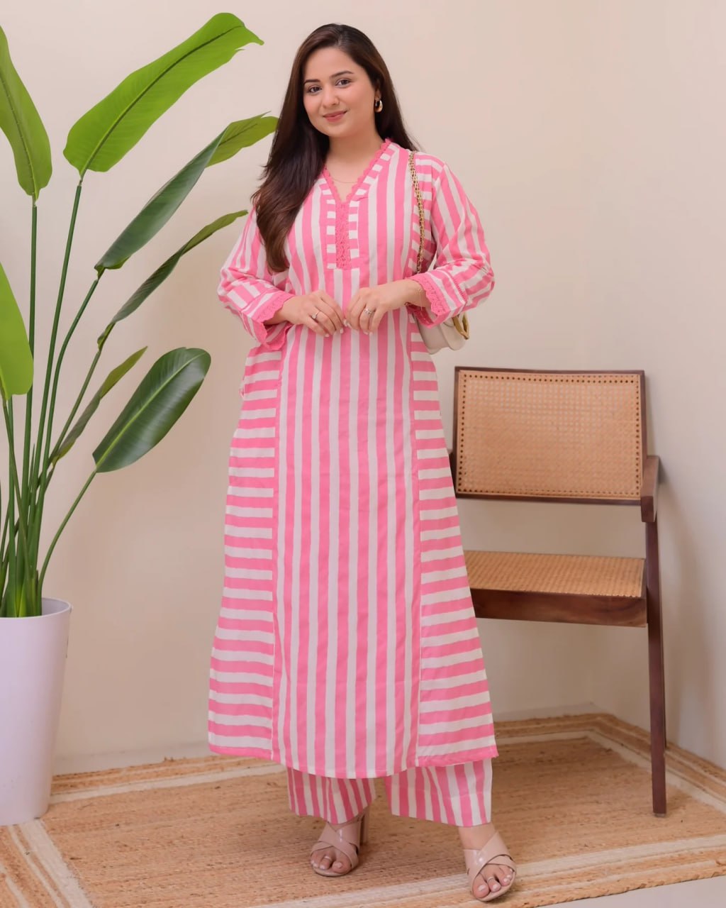Women's Printed Rayon Straight Kurta with Plazzo Set