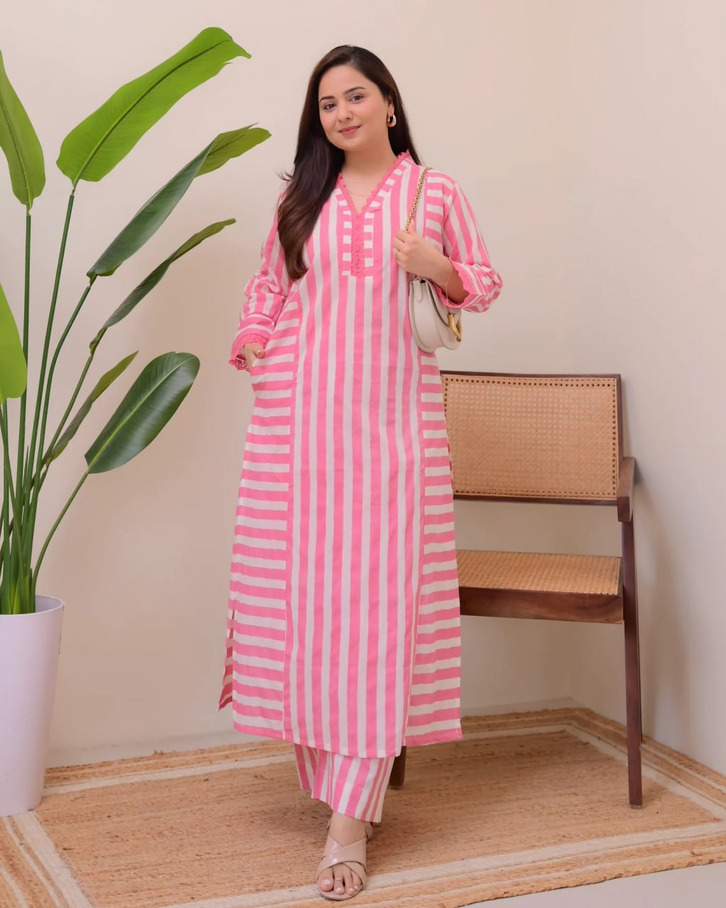 Women's Printed Rayon Straight Kurta with Plazzo Set