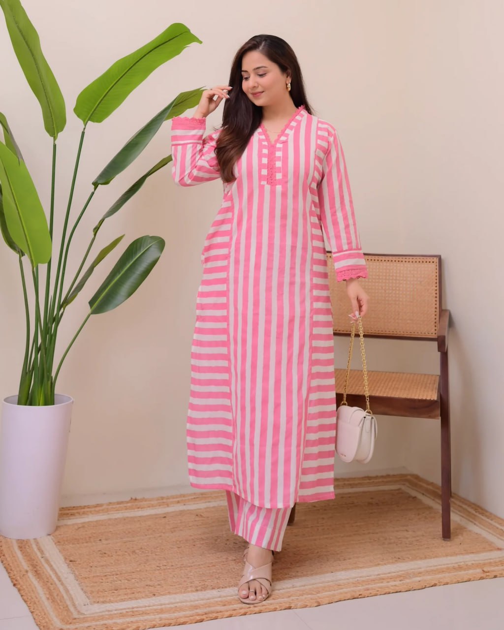 Women's Printed Rayon Straight Kurta with Plazzo Set