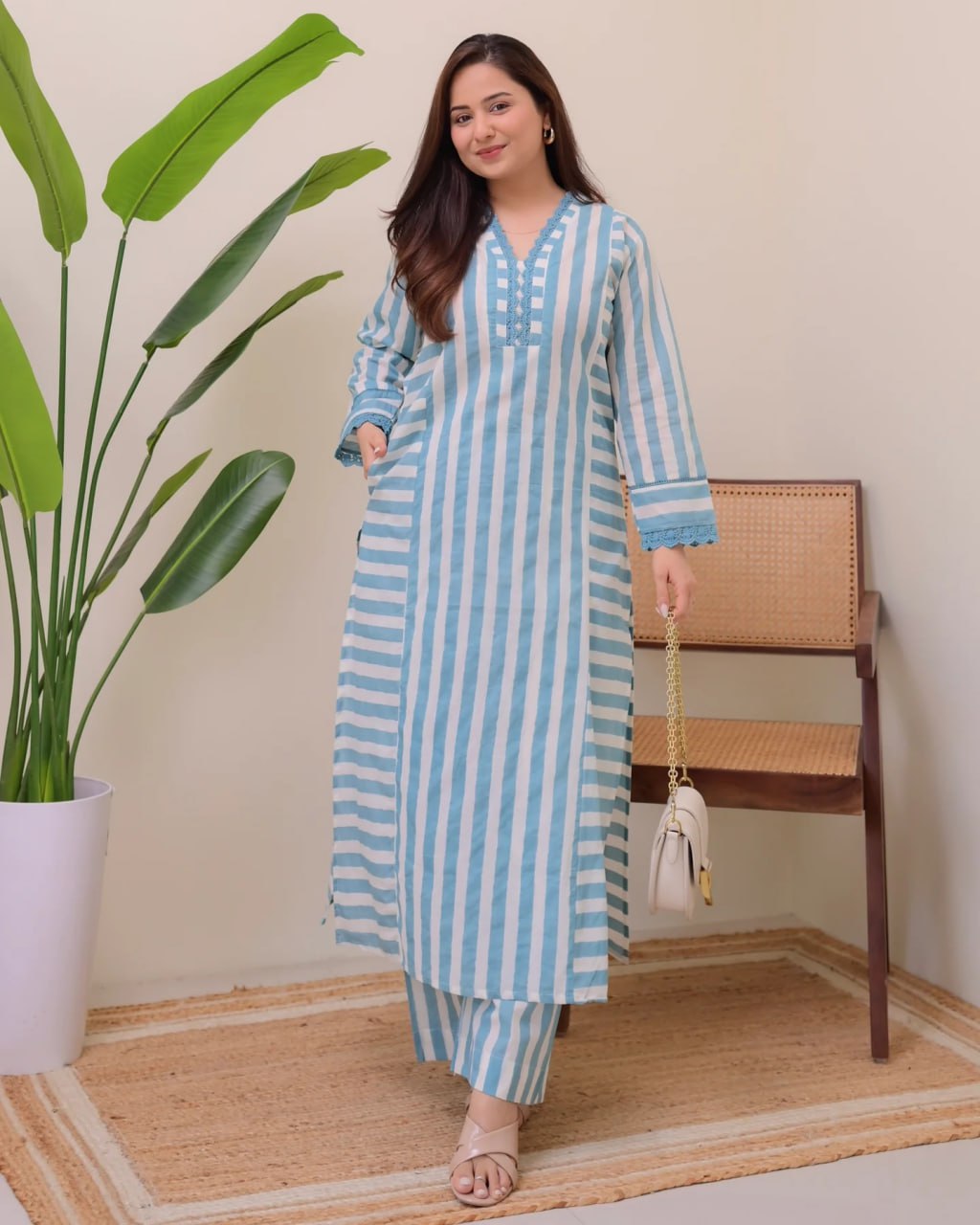 Women's Printed Rayon Straight Kurta with Plazzo Set