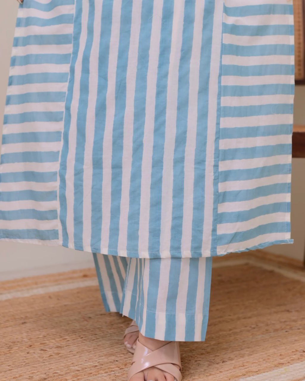 Women's Printed Rayon Straight Kurta with Plazzo Set