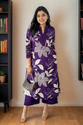 Women's Printed Viscose Rayon Kurta Pant Set – Fully Stitched Casual Ethnic Wear